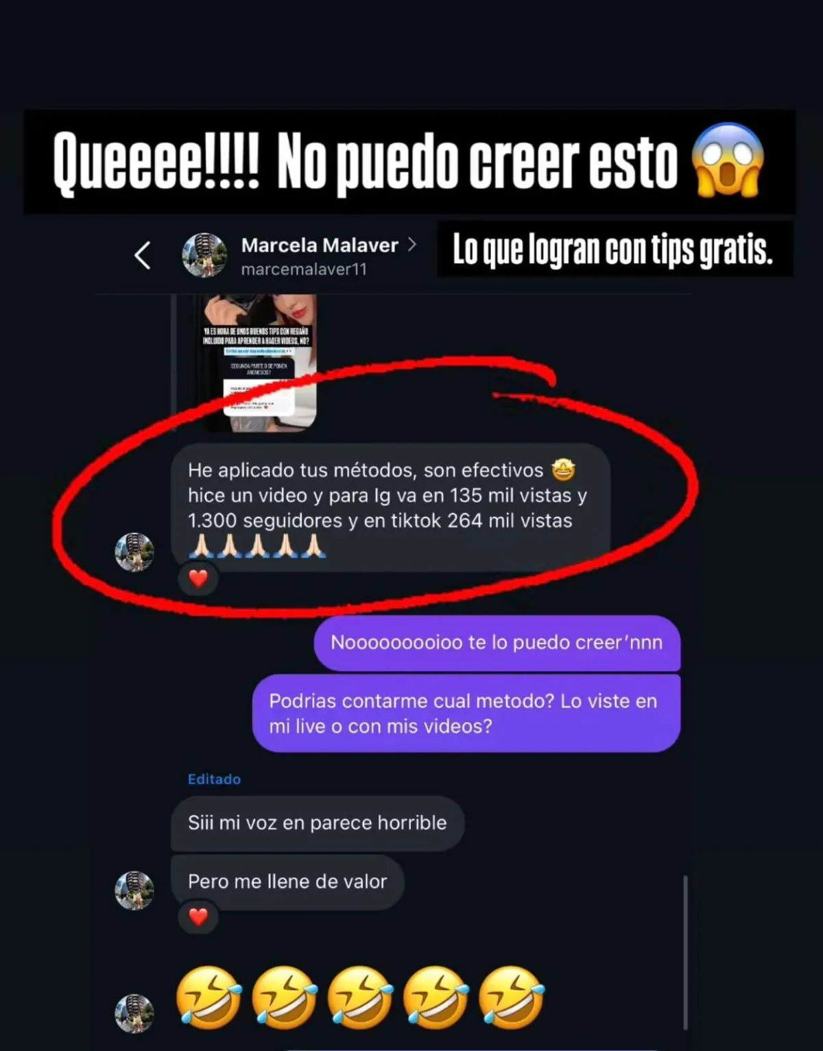 Evidencia de resultado para Creadora de contenido